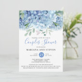 Blue Hydrangeas Floral Wedding Couples Shower Kaart (Staand voorkant)