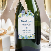 Blue Hydrangeas Floral Wedding Favor Dank je Cadeaulabel