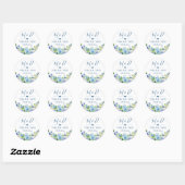 Blue Hydrangeas Floral Wedding Favor Dank je Ronde Sticker (Vel)