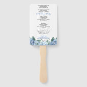 Blue Hydrangeas Floral Wedding Program Handje Fan Handwaaier (Achterkant)