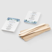 Blue Hydrangeas Floral Wedding Program Handje Fan Handwaaier (Niet-gemonteerd)