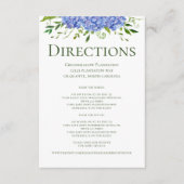 Blue Hydrangeas Floral Wedding Routebeschrijving Informatiekaartje (Voorkant)