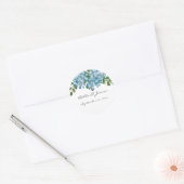 Blue Hydrangeas Floral Wedding Sticker (Envelop)