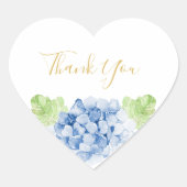 Blue Hydrangeas Floral Wedding Thank You Hart Sticker (Voorkant)