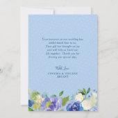 Blue Hydrangeas Floral Wreatfoto Hartelijk dank Bedankkaart (Achterkant)