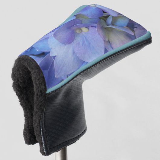 Blue Hydrangeas Flower Golf Head Hoesje Golfheadcover (3/4 voorkant)