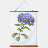 Blue Hydrangeas Flowers Botanical Art set van 3 Hangend Wandkleed (Voorkant 2)