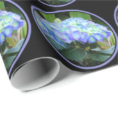 Blue Hydrangeas Flowers Floral Natuur Fotografie Cadeaupapier (Rol Hoek)