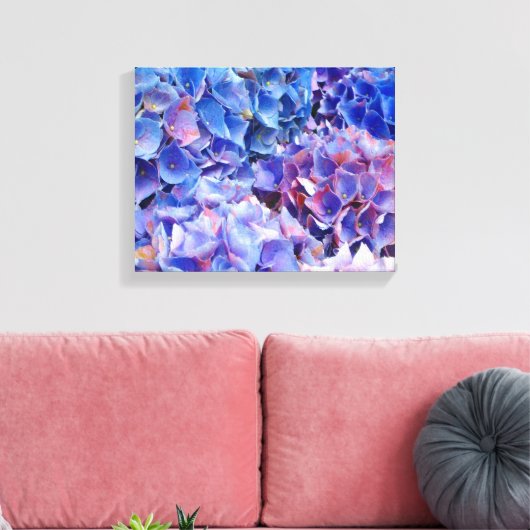 Blue Hydrangeas Flowers Foto afdrukken (Insitu (Woonkamer))