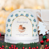 Blue Hydrangeas Gold Custom Photo 20th Anniversary Sneeuwbol