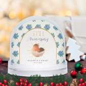 Blue Hydrangeas Gold Custom Photo 5th Anniversary Sneeuwbol