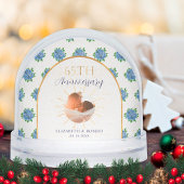 Blue Hydrangeas Gold Custom Photo 65th Anniversary Sneeuwbol