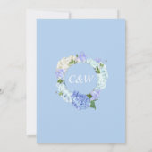 Blue Hydrangeas Greenery Waterverf Wedding Kaart (Achterkant)