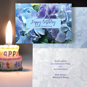 Blue Hydrangeas Happy Birthday Kaart