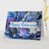 Blue Hydrangeas Happy Retirement Group Big Kaart (Gele Bloem)