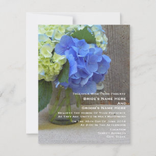 Blue Hydrangeas in een marineverbinding Kaart