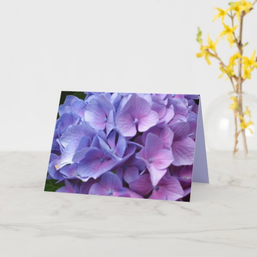 Blue Hydrangeas Kaart (Gele Bloem)