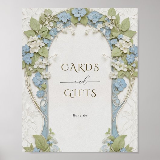 Blue Hydrangeas Kaarten & Geschenken Teken Poster (Voorkant)