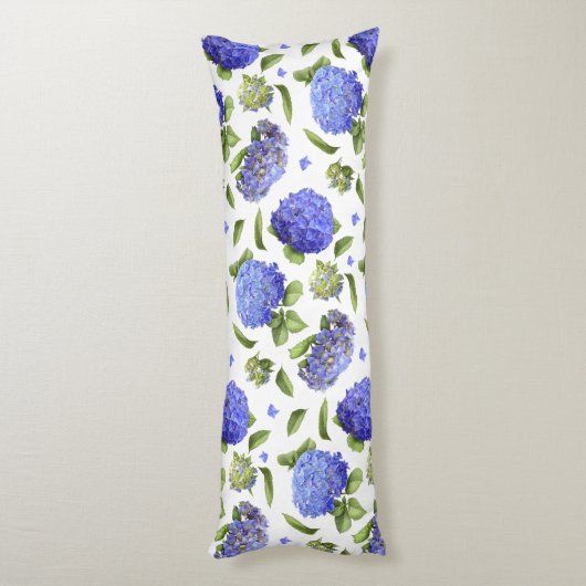 Blue Hydrangeas Lichaamskussen (Achterkant (Verticaal))