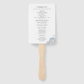 Blue Hydrangeas Lijst Waterverf Wedding Programme Handwaaier (Achterkant)
