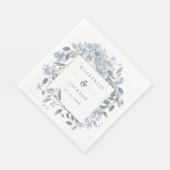 Blue Hydrangeas Lijst Waterverf Wedding Servet (Hoek)