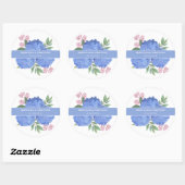 Blue Hydrangeas Modern Boeket Custom Ronde Sticker (Vel)