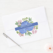 Blue Hydrangeas Modern Boeket Custom Ronde Sticker (Envelop)