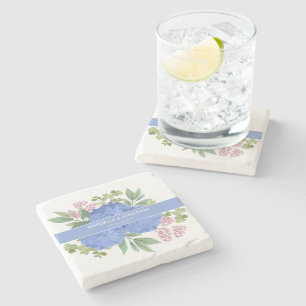 Blue Hydrangeas Modern Boeket Custom Stenen Onderzetter