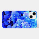 Blue Hydrangeas Monogrammed Floral Case-Mate iPhone Case (Achterkant (horizontaal))