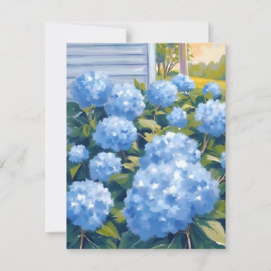 Blue Hydrangeas New England Waterverf Kaart (Voorkant)
