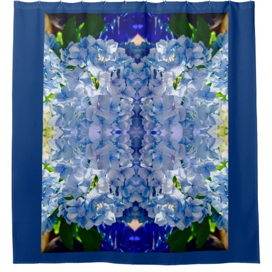 Blue Hydrangeas Pattern Douchegordijn (Voorkant)