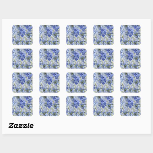 Blue Hydrangeas Pattern Sticker Personalize (Vel)