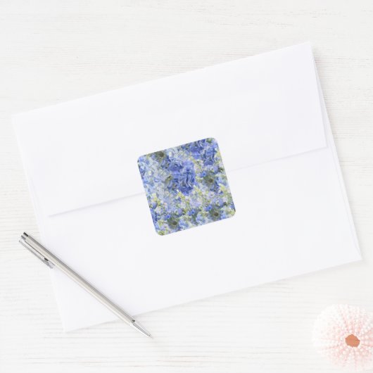 Blue Hydrangeas Pattern Sticker Personalize (Envelop)