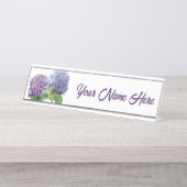 Blue Hydrangeas Personalized Nameplate Bureau Naambordje (Voorkant)