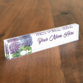 Blue Hydrangeas Personalized Nameplate Naambordje (Zijkant)