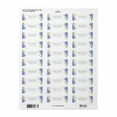 Blue Hydrangeas Return Address Etiket (Full Sheet)