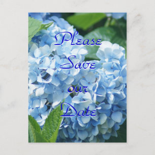 Blue Hydrangeas Save our date briefkaart - pas aan