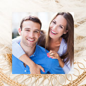 Blue Hydrangeas Script Foto repetitie diner Kaart