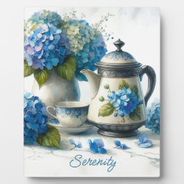 Blue Hydrangeas Sip and Serenity Fotoplaat