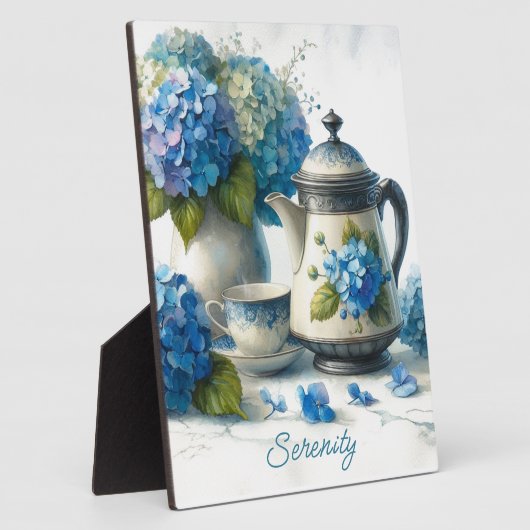 Blue Hydrangeas Sip and Serenity Fotoplaat (Zijkant)