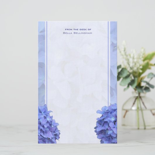 Blue Hydrangeas Stationery Briefpapier (Staand voorkant)