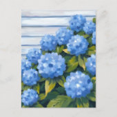 Blue Hydrangeas Struiken Bloemenschilderij Briefkaart (Voorkant)