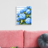 Blue Hydrangeas Struiken Bloemenschilderij Canvas Afdruk (Insitu (Woonkamer))