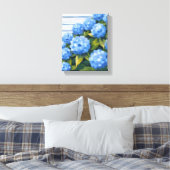 Blue Hydrangeas Struiken Bloemenschilderij Canvas Afdruk (Insitu (Slaapkamer))