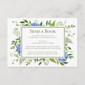 Blue Hydrangeas Stuur een boek Virtual Baby shower Informatiekaartje (Voorkant)