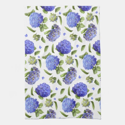 Blue Hydrangeas Theedoek (Verticaal)