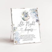 Blue Hydrangeas theefeest baby Late nacht luiers Poster