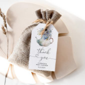 Blue Hydrangeas theepot baby shower dank u Cadeaulabel