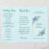 Blue Hydrangeas Trouwprogramma Flyer (Achterkant)