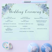 Blue Hydrangeas Trouwprogramma Flyer (Enkel)